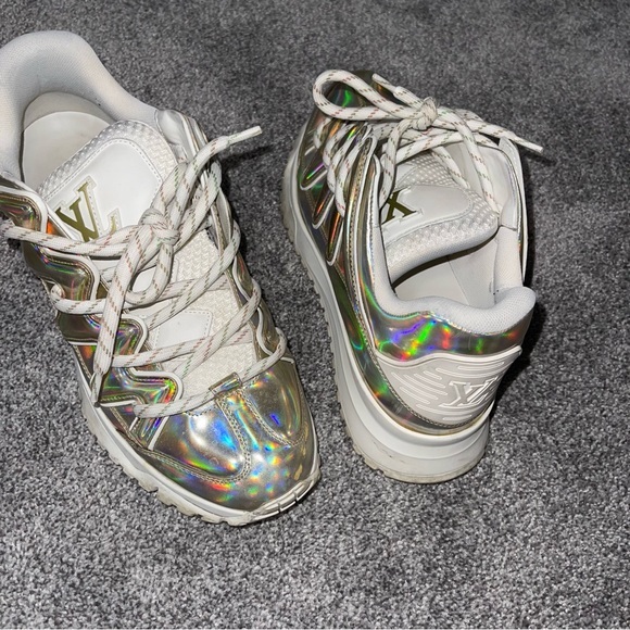 Louis Vuitton Zigzag Multicolor Leather Sneakers Size 8 Men's GO0179 - Picture 2 of 7